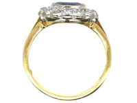18ct Gold & Platinum, Large Sapphire & Diamond Cluster Ring