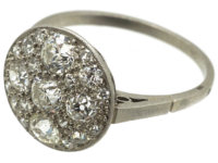 Art Deco Platinum & Diamond Cluster Ring