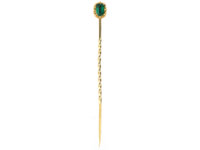 Georgian Gold Tie Pin set with an Emerald