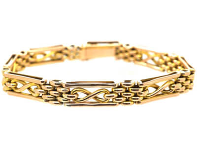 Edwardian 9ct Gold Gate Bracelet