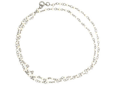 Edwardian Platinum & Natural Pearl Chain