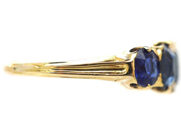 Victorian 18ct Gold & Sapphire Five Stone Ring