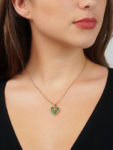 Edwardian 15ct Gold, Enamel & Natural Split Pearl Heart Pendant with Locket Back