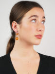 Edwardian Silver & Faceted Amber Drop Earrings