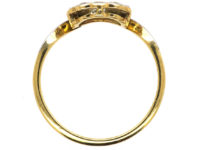 Art Deco 18ct Gold & Platinum Fan Shaped Diamond Ring