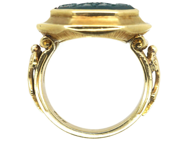 19th Century Signet Ring set with a Bloodstone Intaglio with Grapes