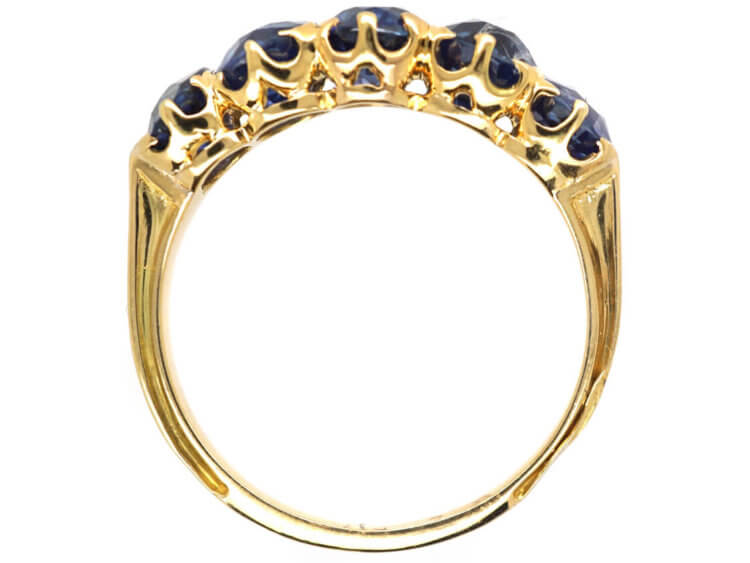 Victorian 18ct Gold & Sapphire Five Stone Ring