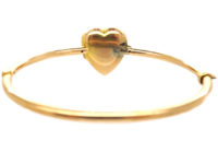 Edwardian 15ct Gold Heart Shape Locket on Bangle