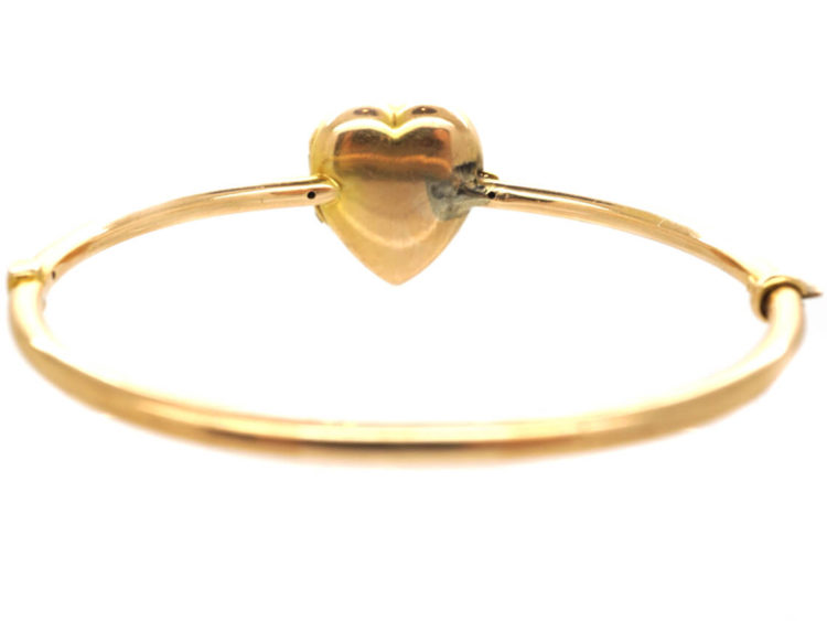 Edwardian 15ct Gold Heart Shape Locket on Bangle