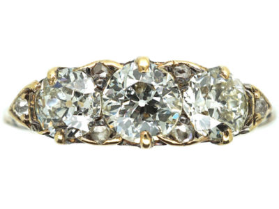 Victorian 18ct Gold Three Stone Diamond Ring