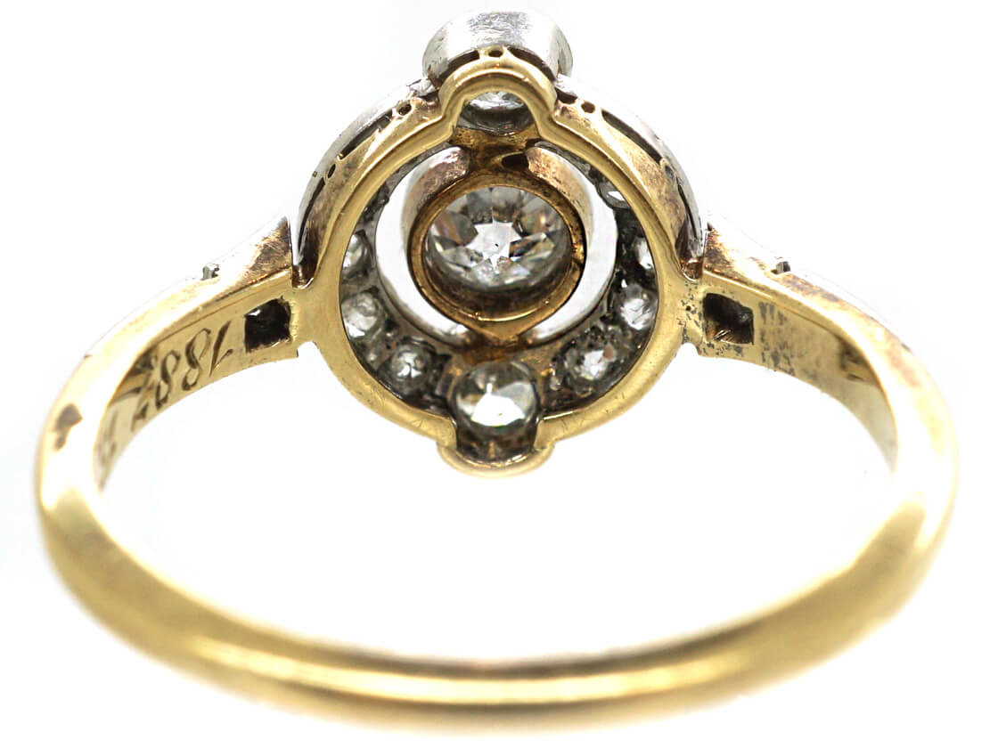Art Deco 14ct Gold & Platinum Ring (735M) | The Antique Jewellery Company