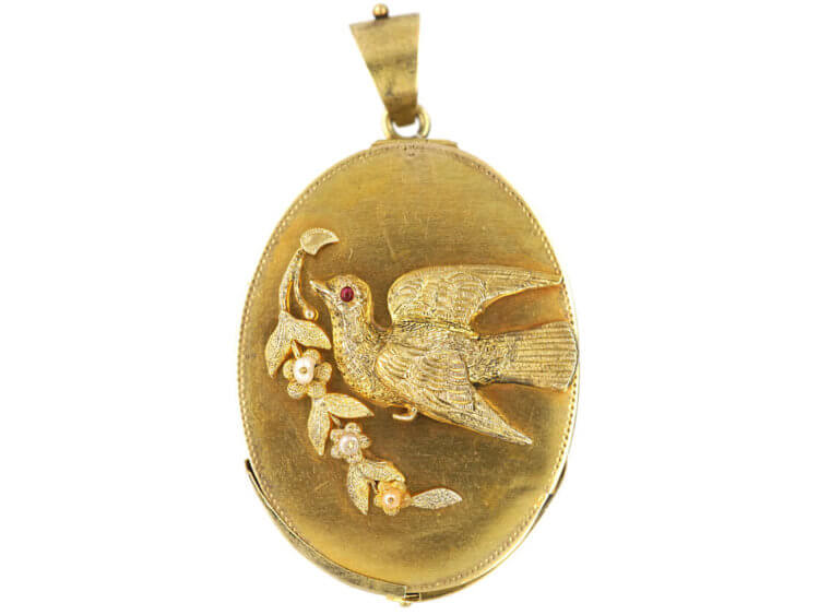 Victorian 15ct Gold Locket Pendant with Seven Compartments
