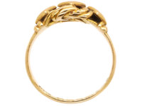 Edwardian 18ct Gold Lover's Knot Ring Set With Three Diamonds