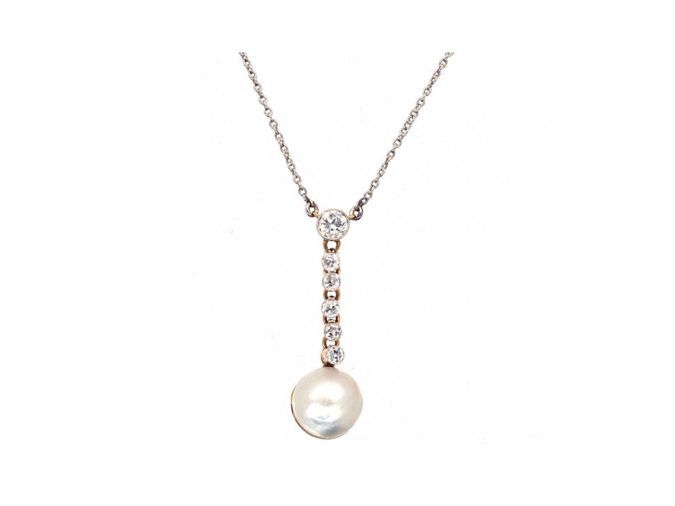 Pearl & Diamond Pendant on Chain