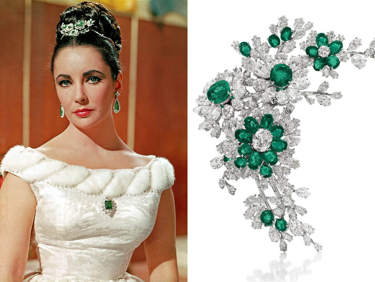 Elizabeth Taylor loved wearing emerald jewellery