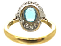 18ct Gold Aquamarine & Diamond Cluster Ring