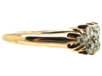 Victorian 18ct Gold, Two Row Diamond Boat Shaped Ring