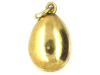 Russian 14ct Gold Small Egg Pendant set with a Turquoise
