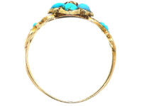 Regency 15ct Gold, Coral & Turquoise Forget me Not Ring