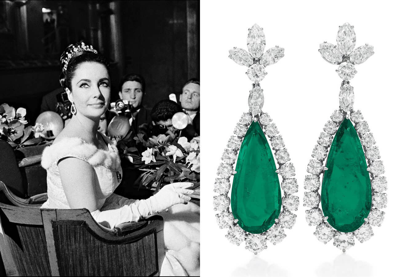 Elizabeth Taylor'e emerald earrings