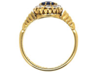 Victorian 18ct Gold Sapphire & Diamond Cluster Ring