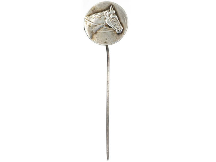 Edwardian Silver Tie Pin of a Horse's Head