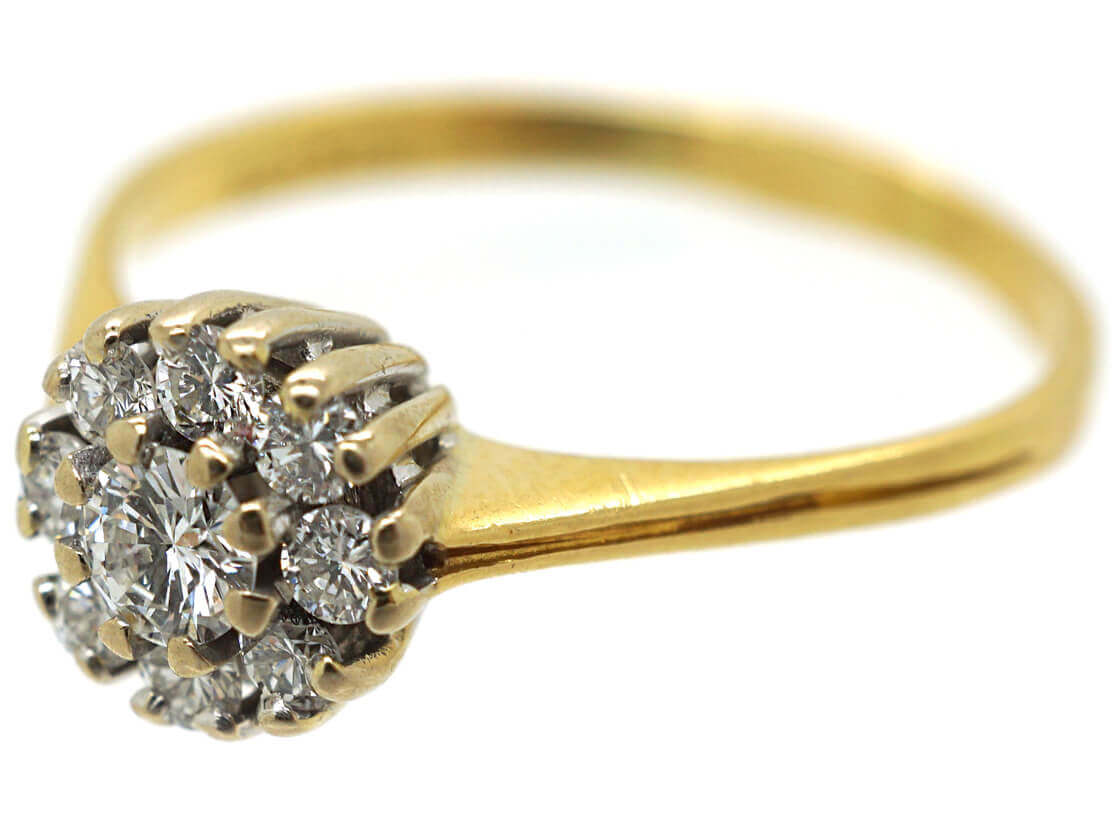 18ct Gold & Diamond Cluster Ring (668M) | The Antique Jewellery Company