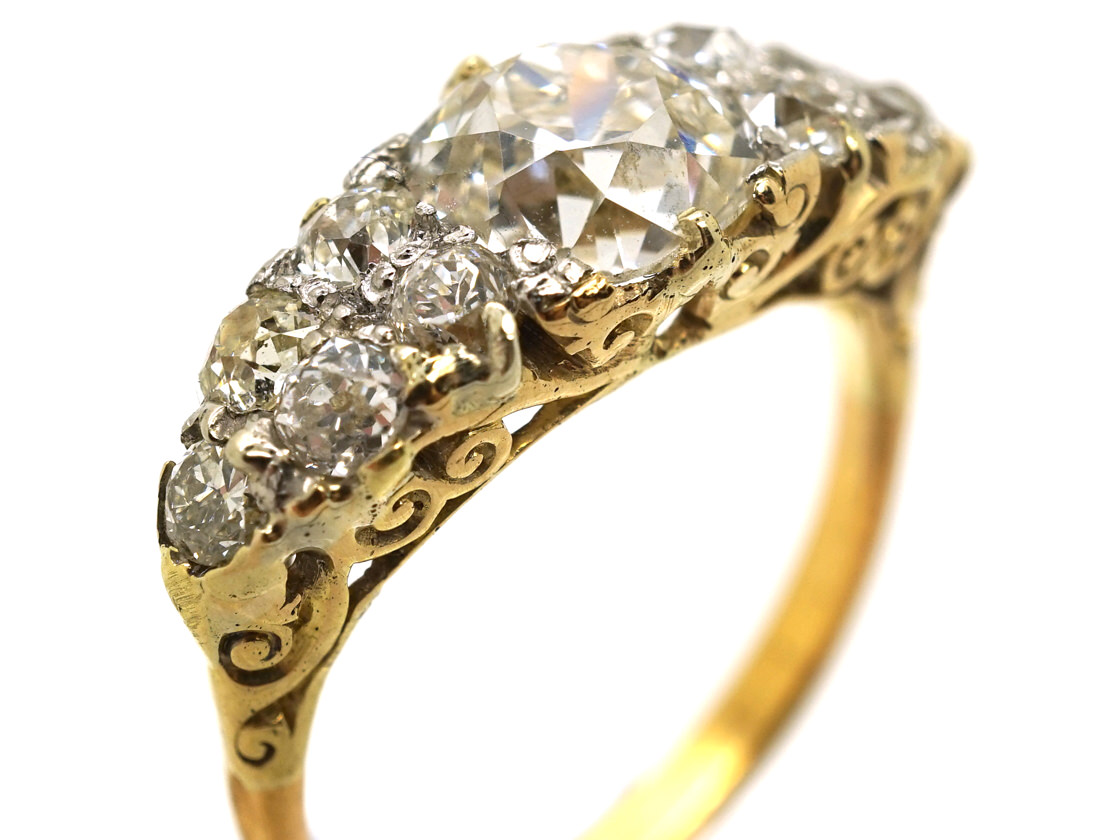 F223b069 Victorian 18ct Gold Diamond Ring 