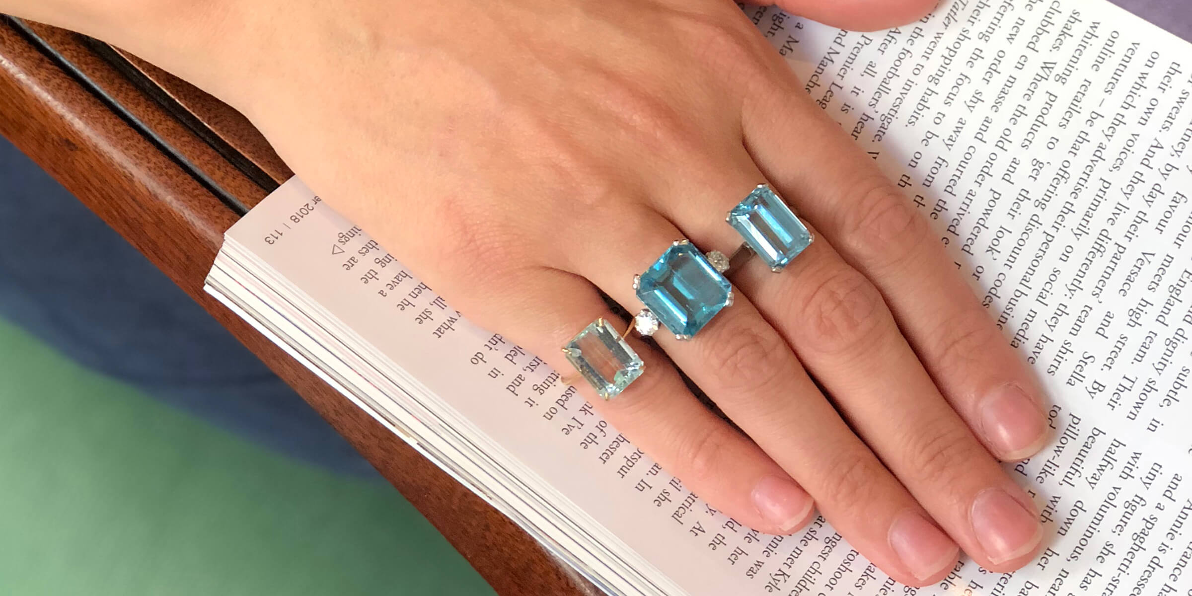 Antique aquamarine rings