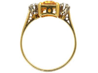 18ct Gold, Topaz & Diamond Ring