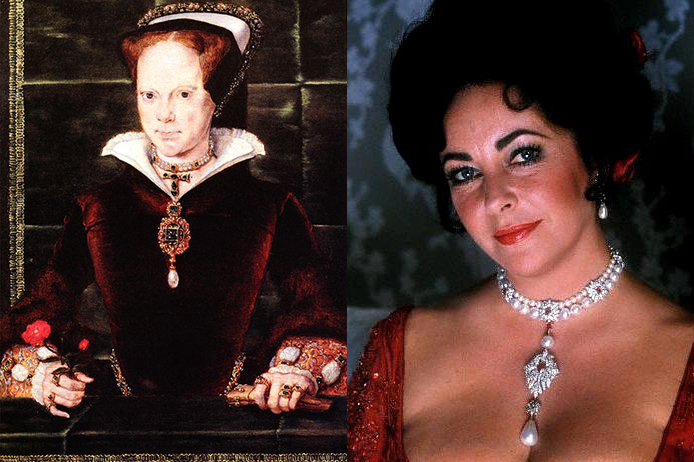 The historic La Peregrina Pearl, worn by both Mary Tudor in the 16th century and Elizabeth Taylor in the 20th century