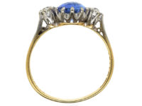18ct Gold & Platinum, Ceylon Sapphire & Diamond Ring