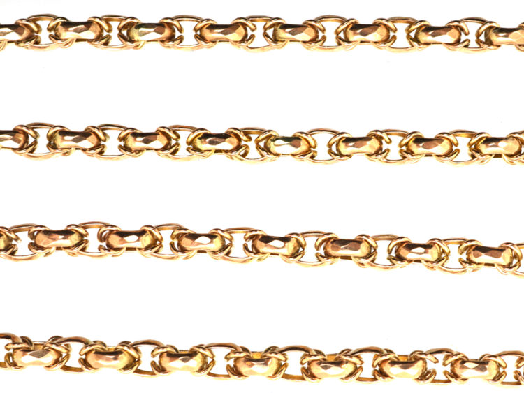 Victorian 9ct Gold Byzantine Link Chain, £495