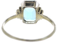 Art Deco 18ct White Gold Aquamarine Ring