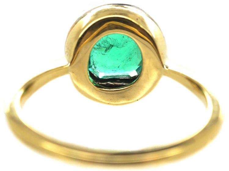 Victorian 18ct Gold Emerald & Diamond Ring