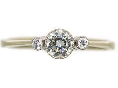 Edwardian 18ct White Gold Three Stone Diamond Ring