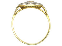 Art Deco Platinum & 18ct Gold, Sapphire & Diamond Cluster Ring