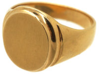 French Early 20th Century 18ct Gold Plain Signet Ring