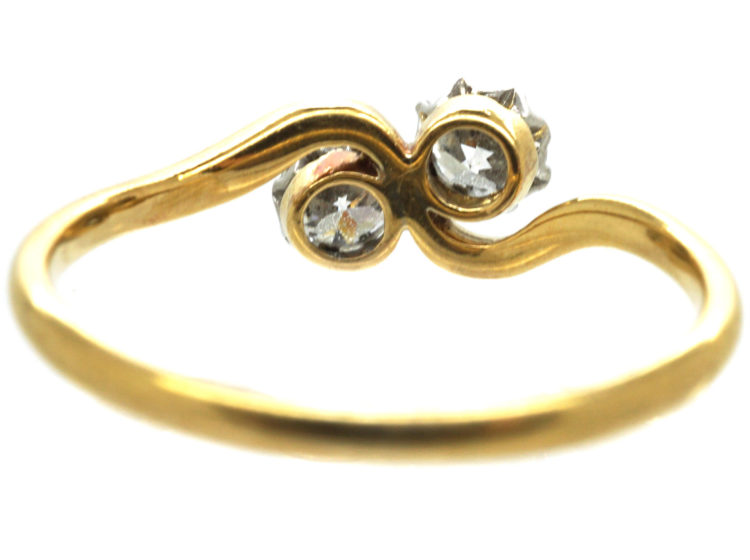 Edwardian 18ct Gold & Diamond Twist Ring