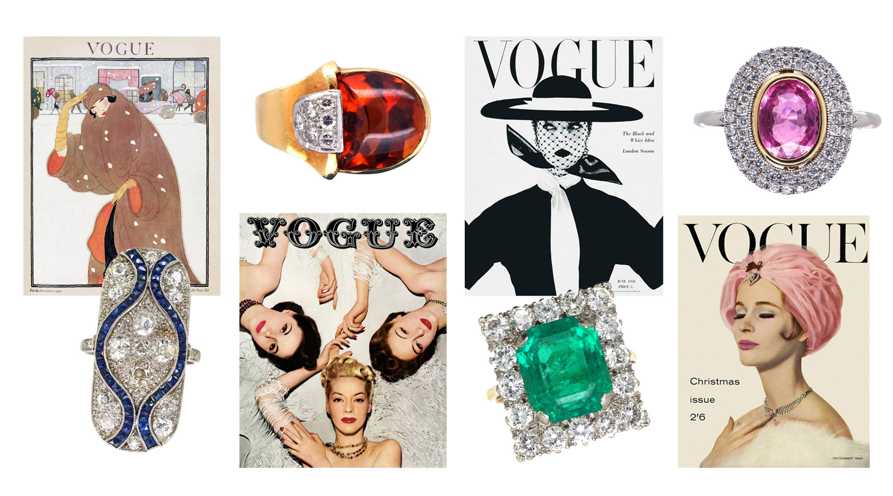 Vogue magazine covers from the Art Deco time