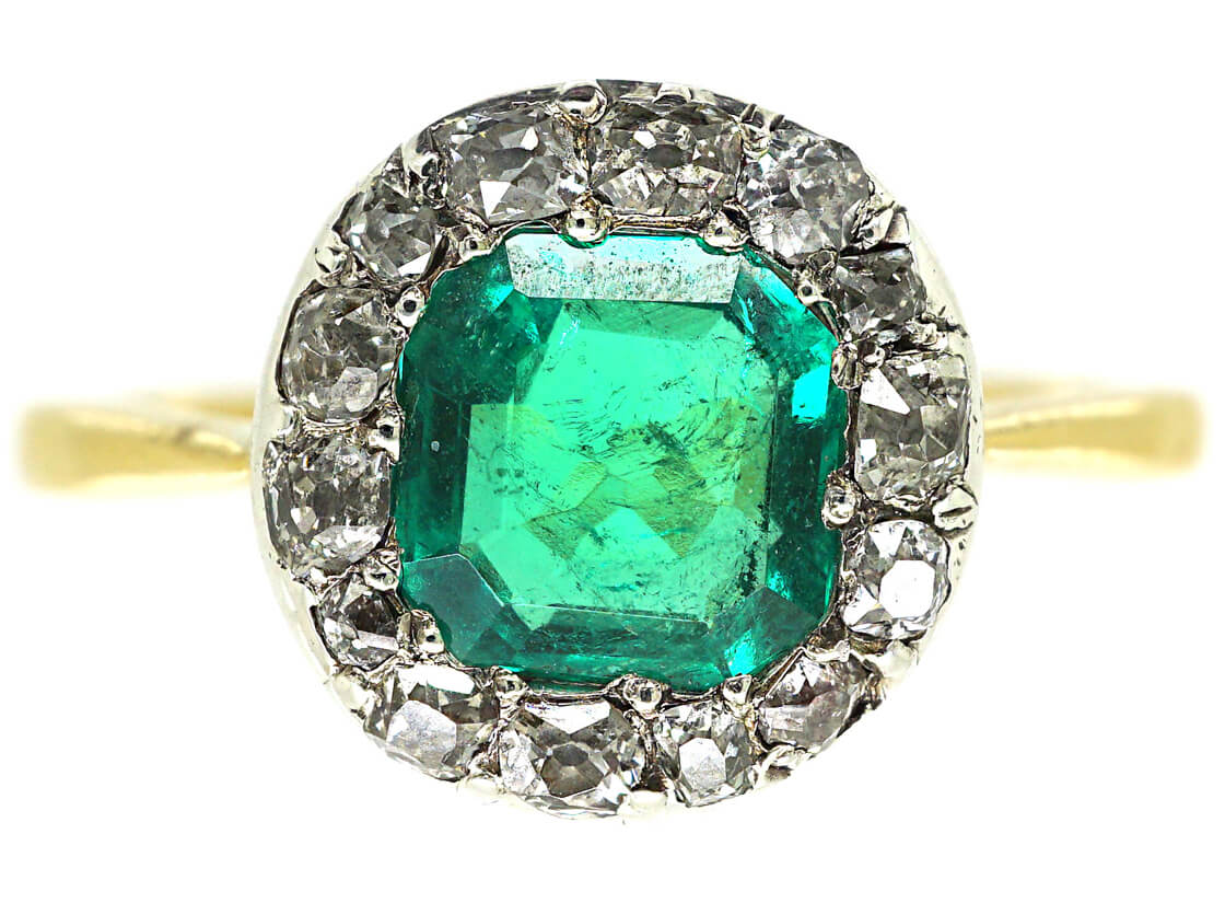 Victorian 18ct Gold Emerald & Diamond Ring (786M) | The Antique ...