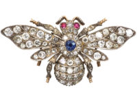 Victorian Diamond, Ruby & Sapphire Bee Brooch
