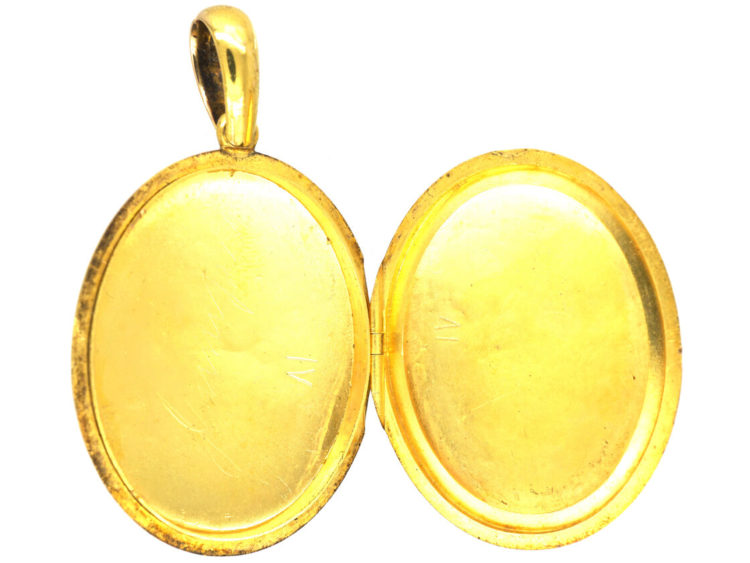 Victorian 18ct Gold Oval Locket in Original Case
