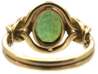 Victorian 15ct Gold & Tourmaline Ornate Signet Ring