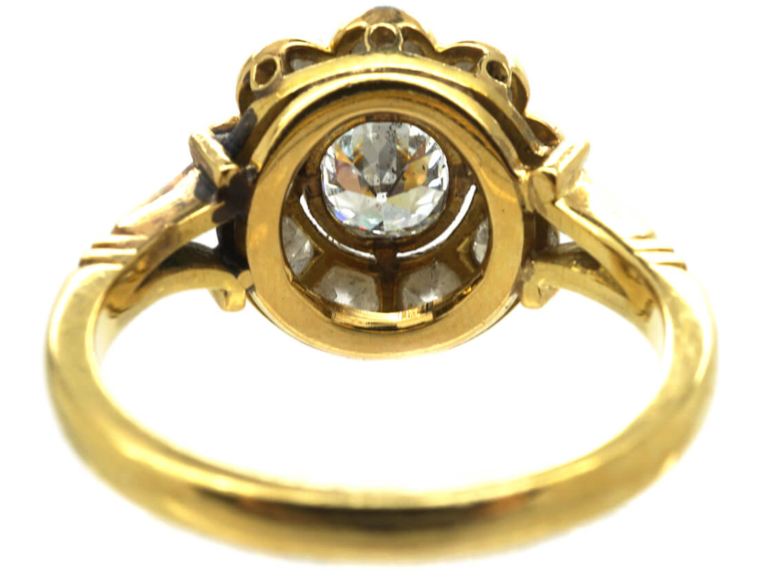 Edwardian 18ct Gold & Platinum Large Diamond Cluster Ring (889M) | The ...