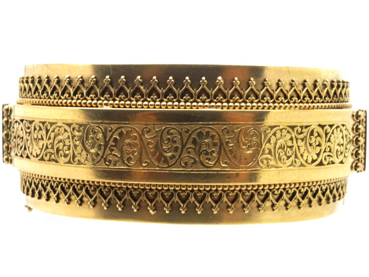 Victorian 15ct Gold Wide Bangle