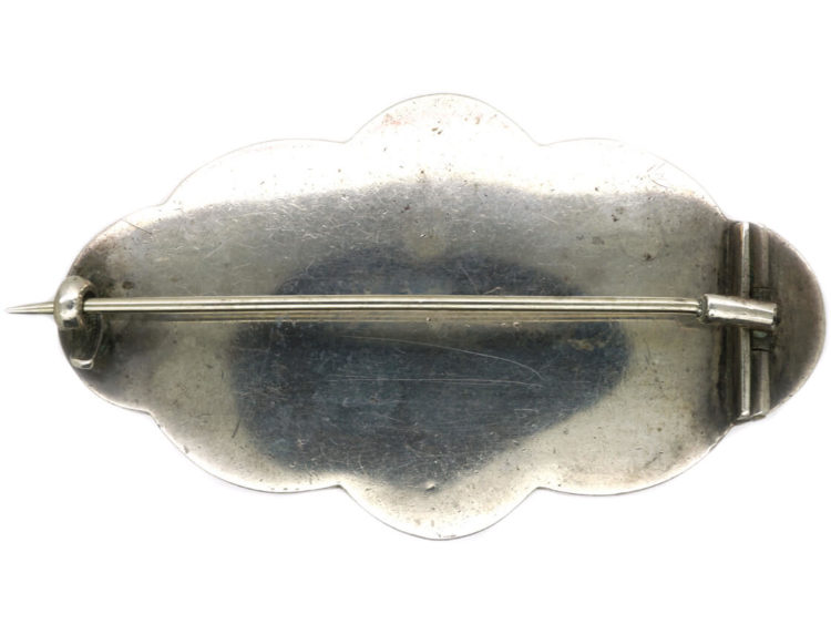 Victorian Scottish Silver & Agate Interwoven Brooch