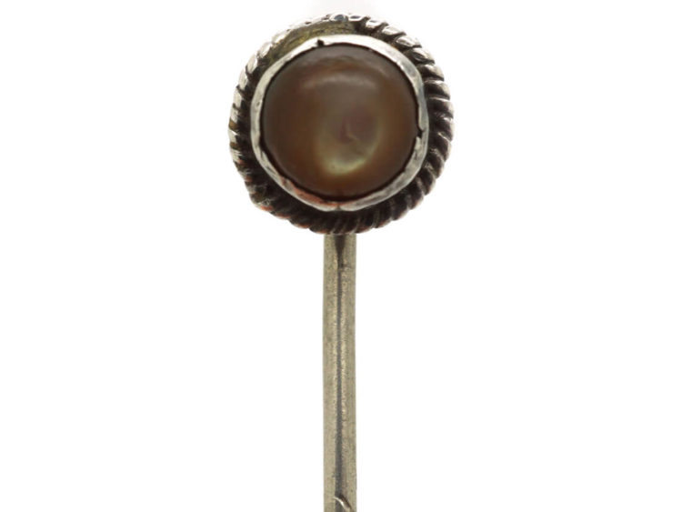 Edwardian Silver & Mother of Pearl Tie Pin