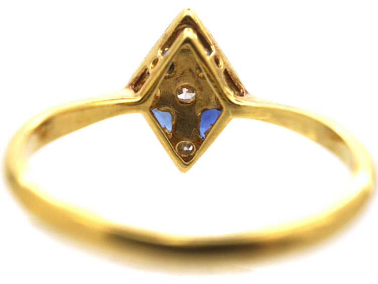 Art Deco Sapphire & Diamond, Diamond Shaped Ring