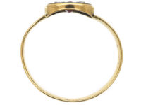Victorian 18ct Gold, Rose Diamond & Black & White Enamel Ring